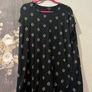 J. Jill Black Tee with Gold Pattern NWT